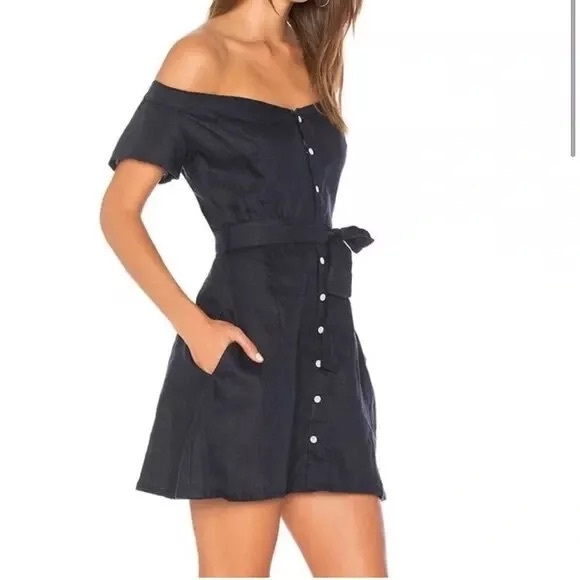 Linen Sun Dress Off-Shoulder Sayulita Sundress - Picture 10 of 12